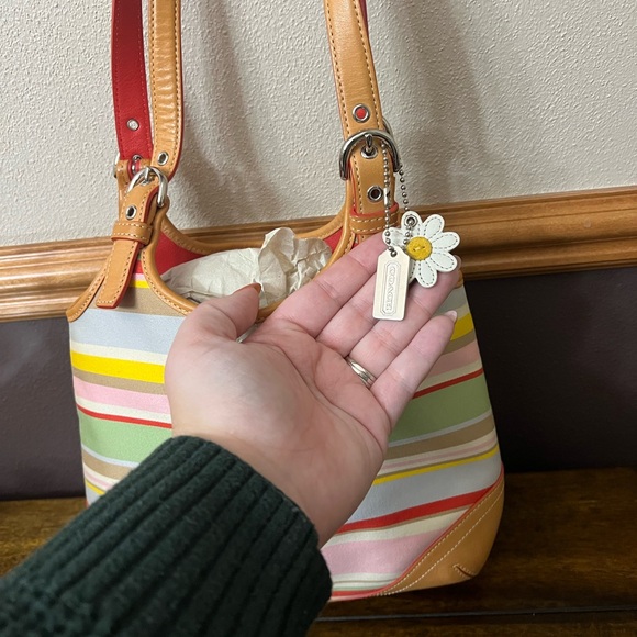 ✨ NWOT - Rare Vintage Coach Y2K Striped Hobo Bag | With Box & Dust Bag ✨ - Picture 5 of 14